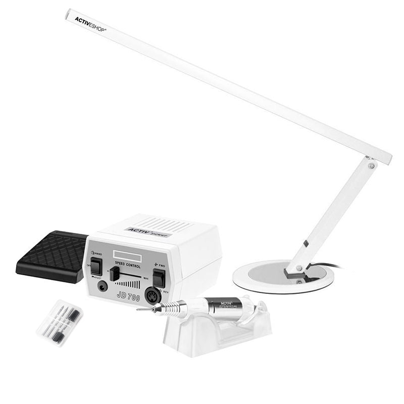 Activ Power Jd700 Elektrische Nagelfräser + Schreibtischlampe Slim 20 W Weiß