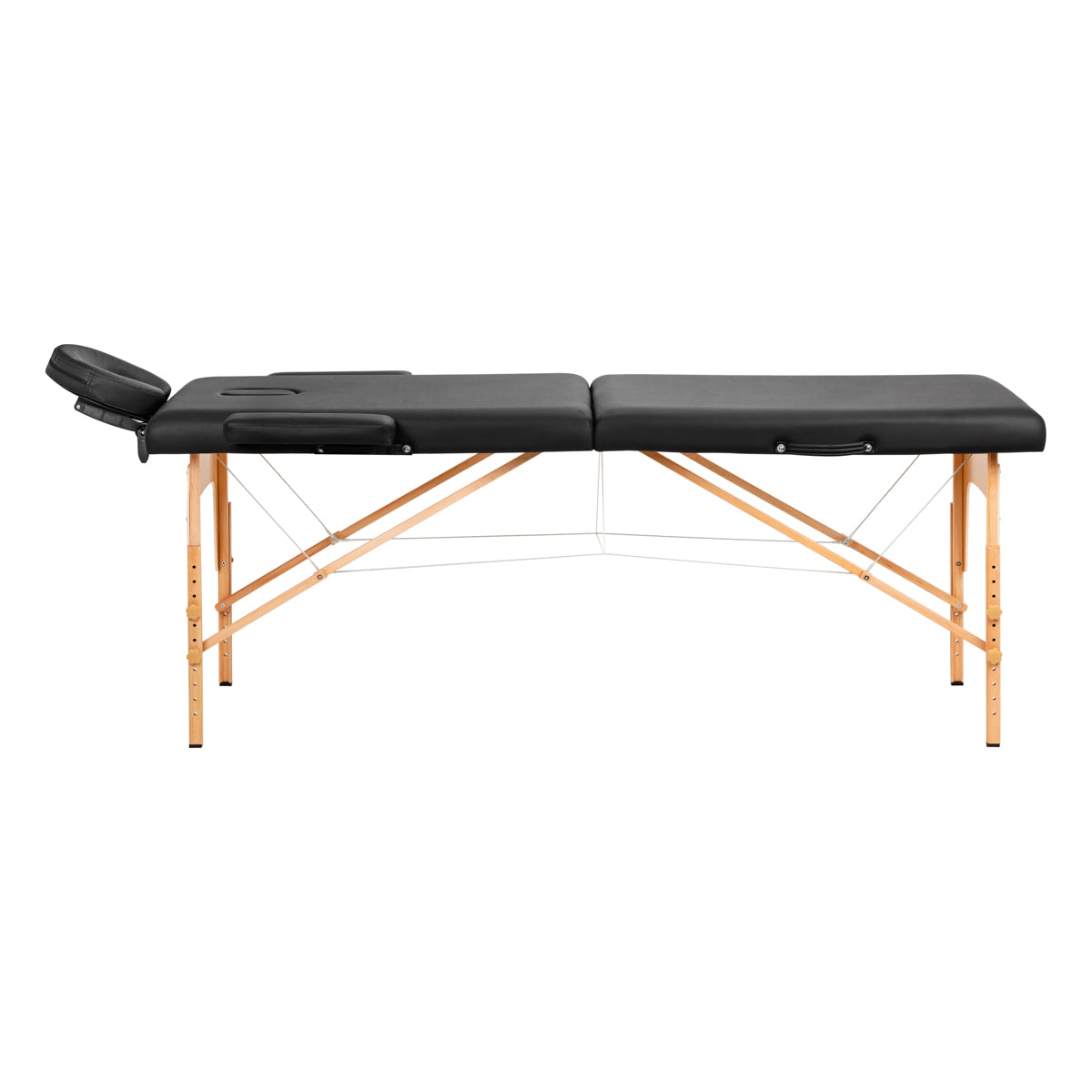 Massageliege Aus Holz Klappbar Comfort Activ Fizjo Lux 2 Sektionen 190 X70 Schwarz
