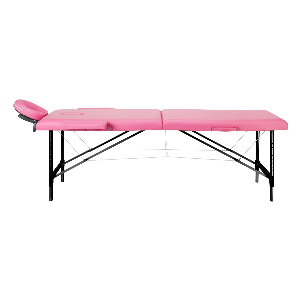 Klappbare Massageliege Aluminium Comfort Activ Fizjo 2 Segmente Rosa Schwarz Aluminium