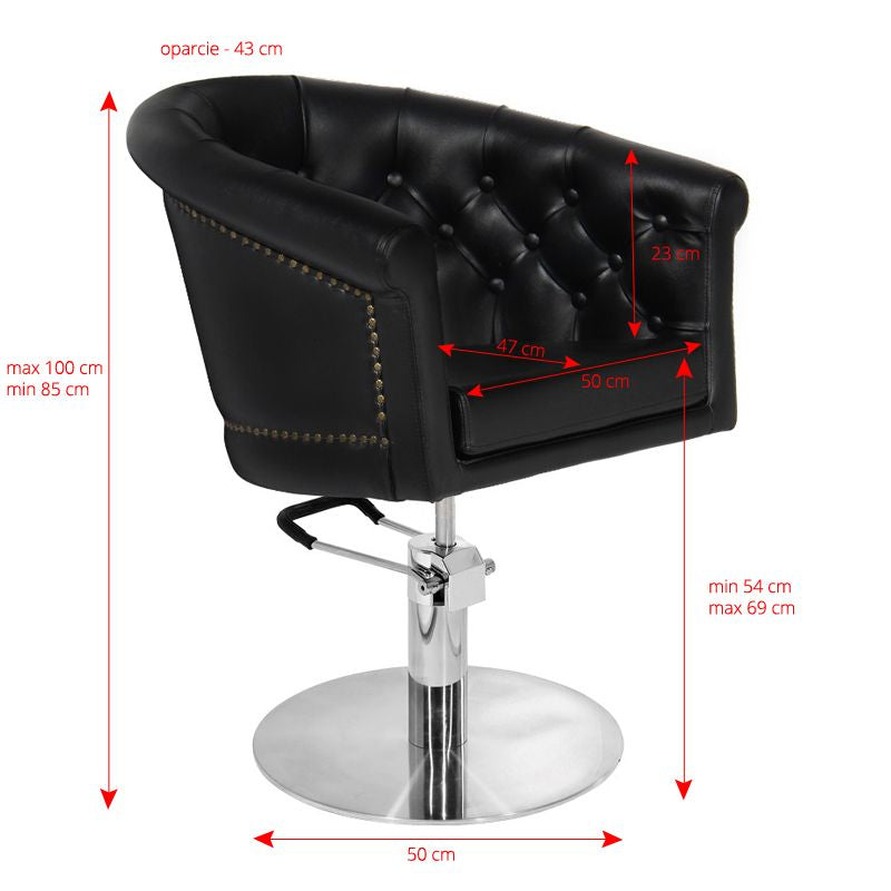 Gabbiano hairdressing chair london black