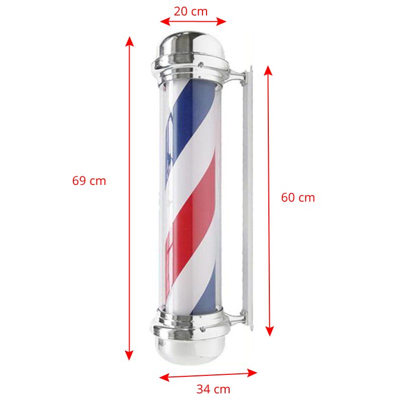 Barbershop barberpole with lighting