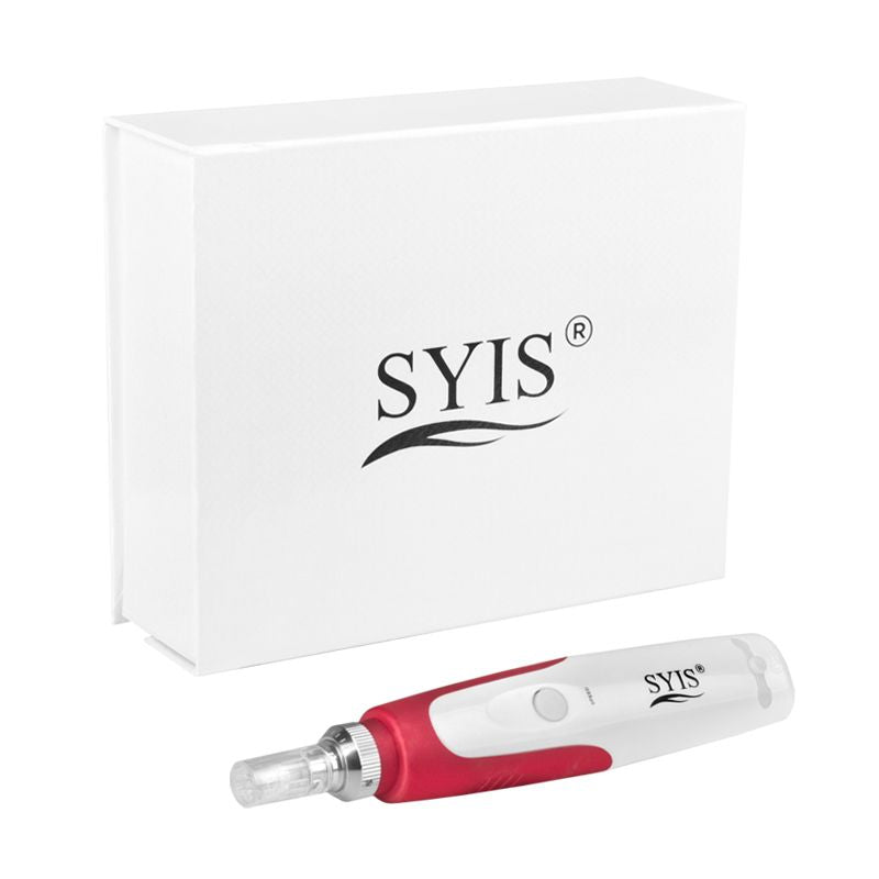 Syis - bolígrafo con microagujas / bolígrafo 03 blanco-rojo