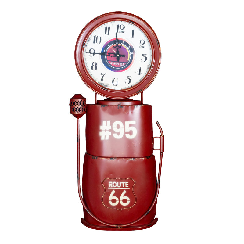 Clock decoration gas pump red