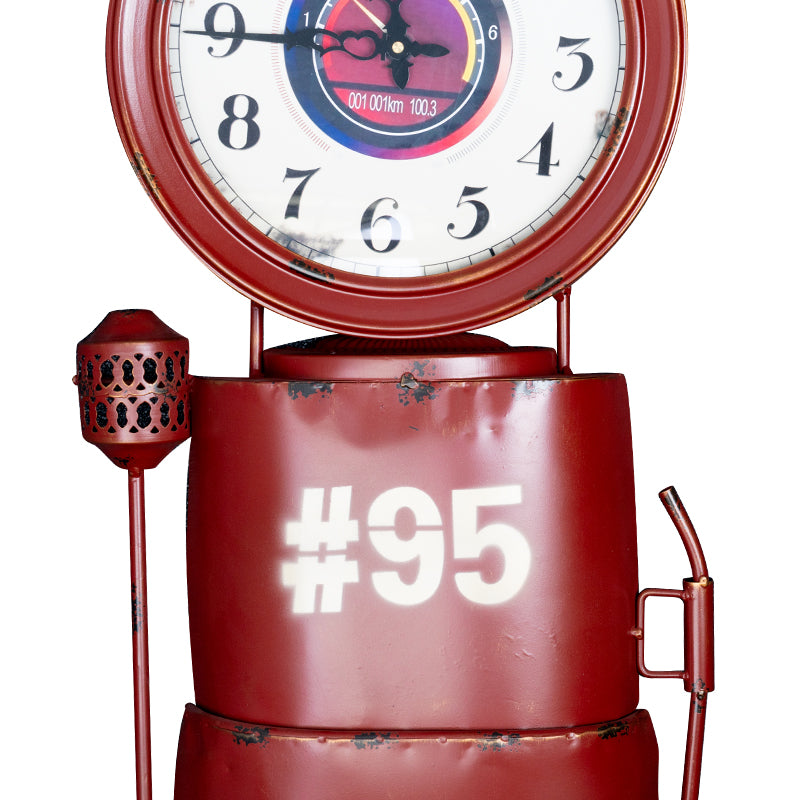 Clock decoration gas pump red