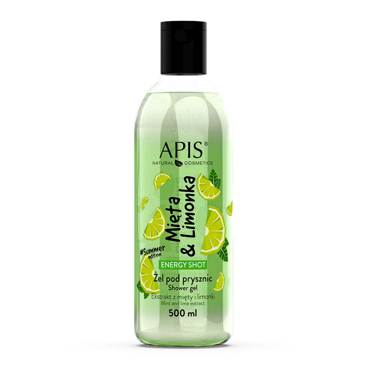 APIS Energy Shot, gel de ducha Mieta&amp;Limonka 500 ml