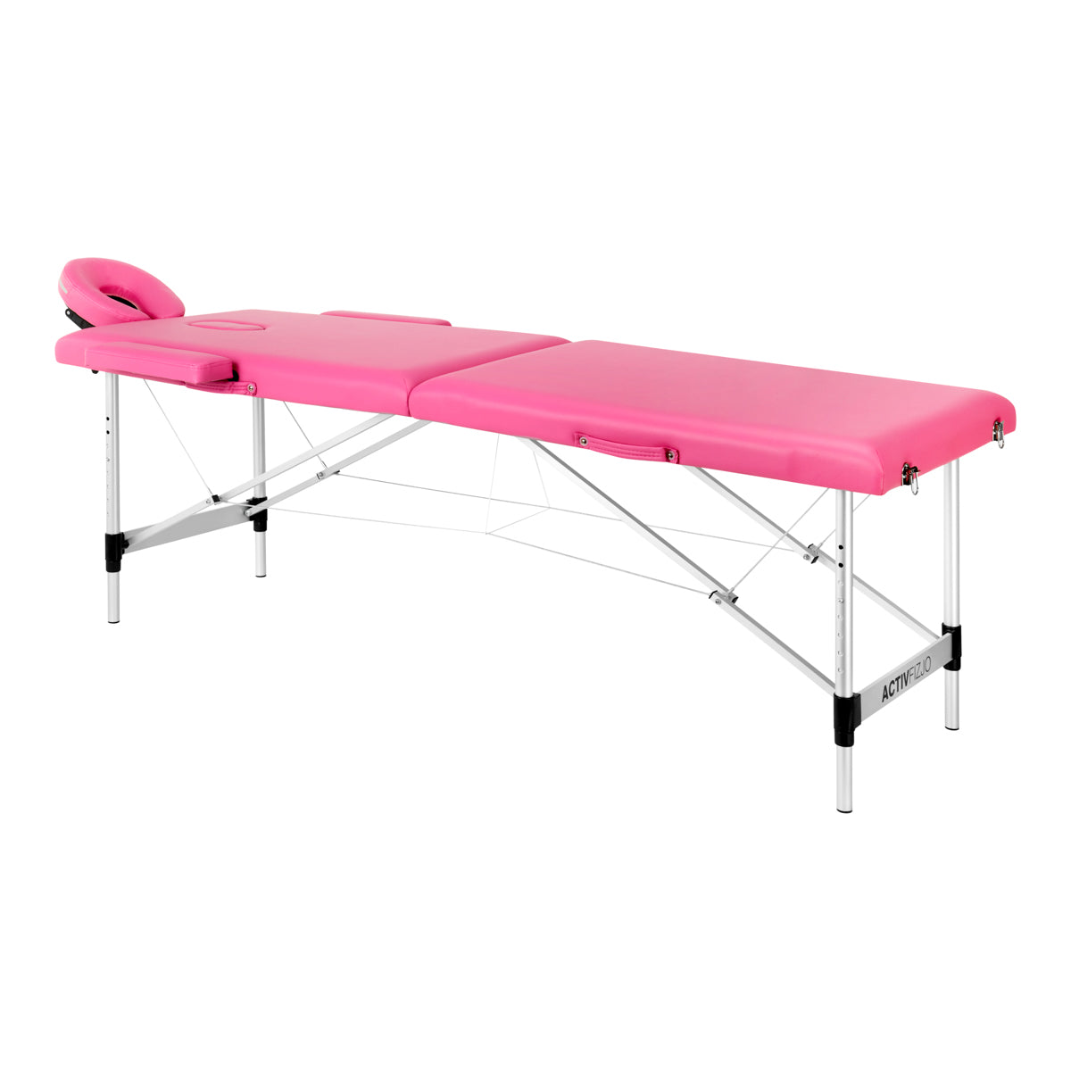Folding massage table aluminum comfort Activ Fizjo 2 segments pink