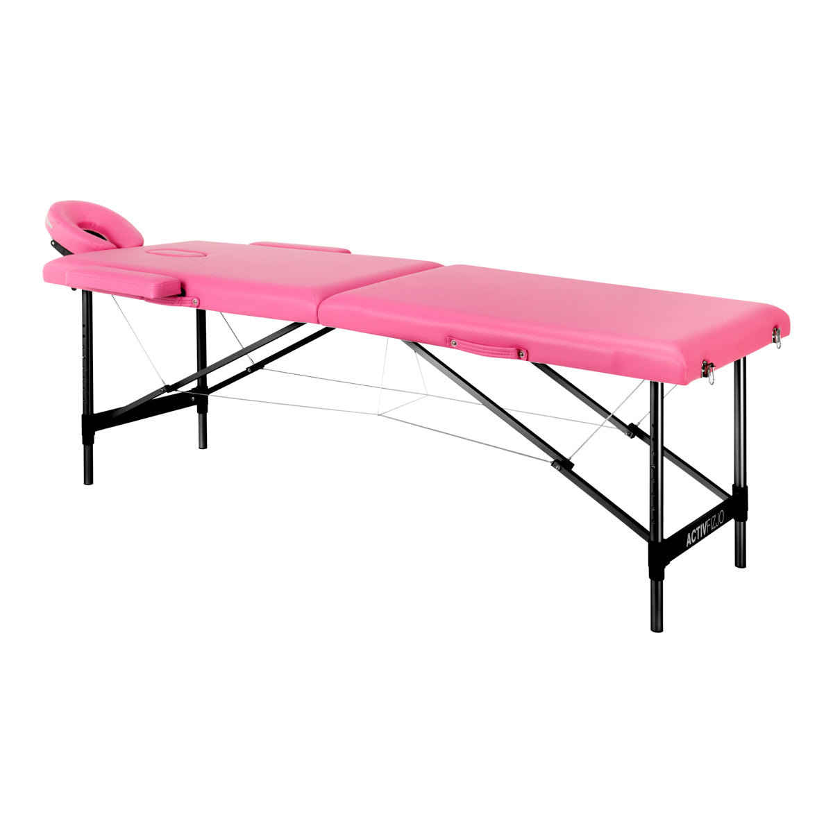 Camilla de masaje plegable aluminio Comfort Activ Fizjo 2 segmentos aluminio negro rosa