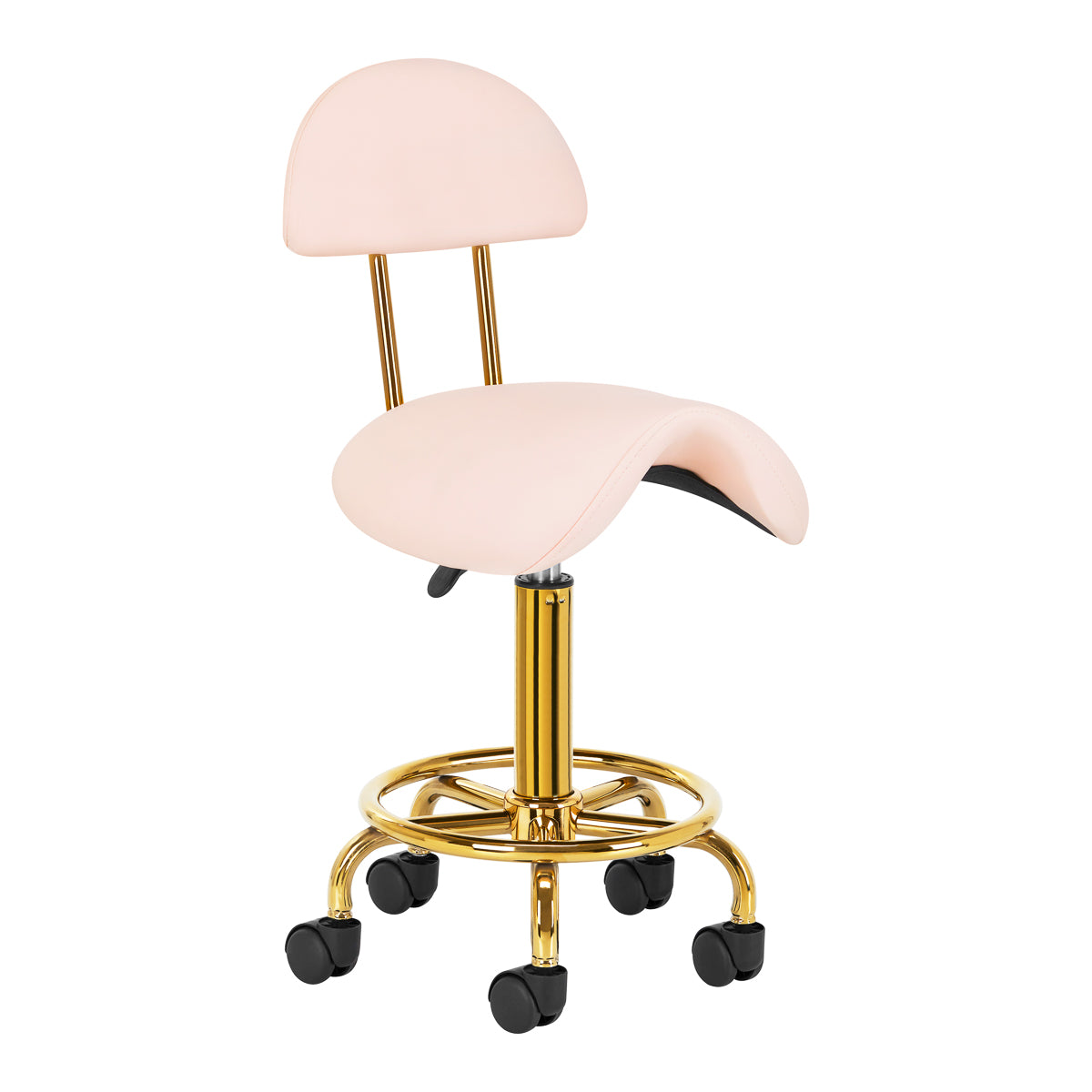 Taburete cosmético 6001-G dorado – rosa 