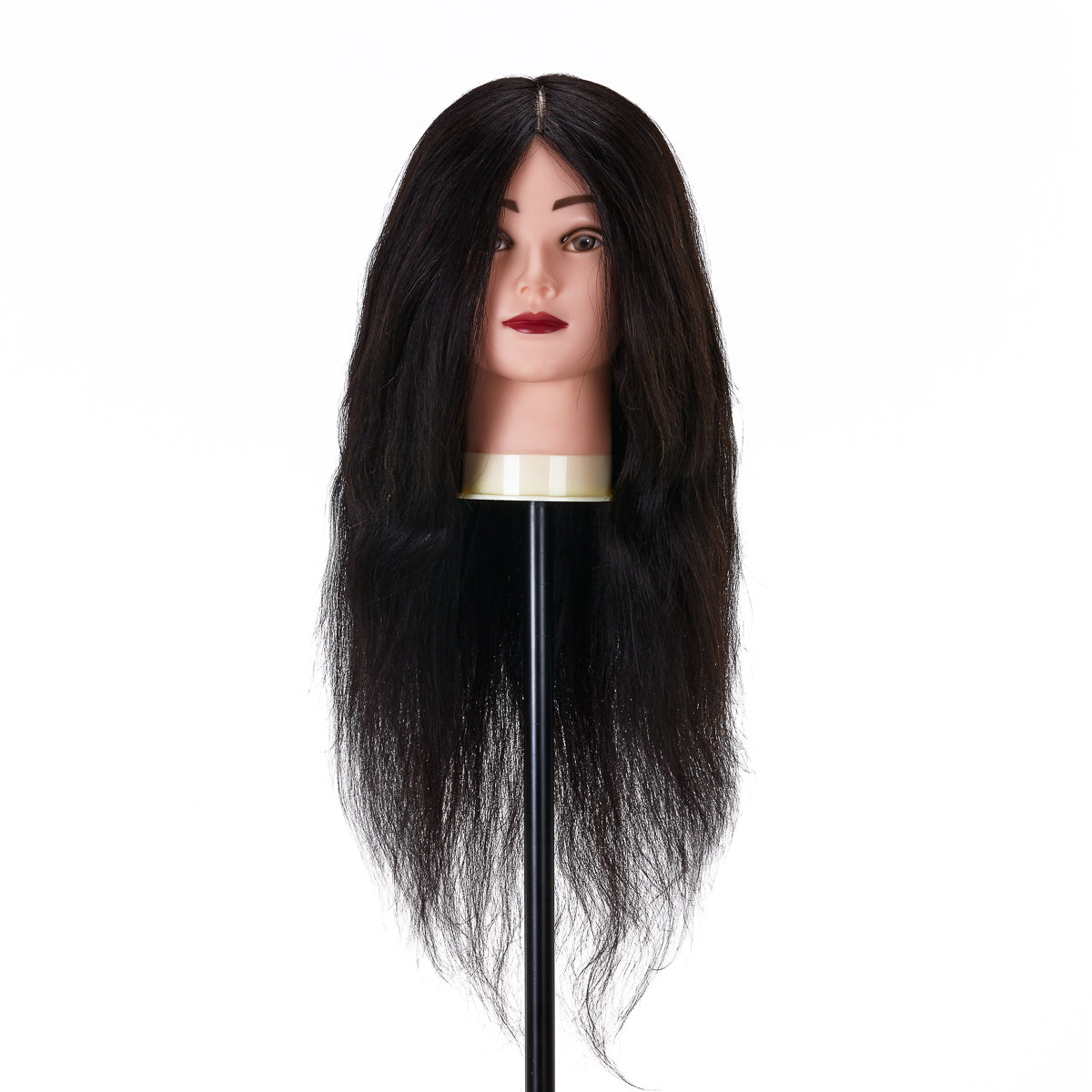Gabbiano WZ1 Hairdressing Training Head with Real Hair, Color 1#, Length 20" 