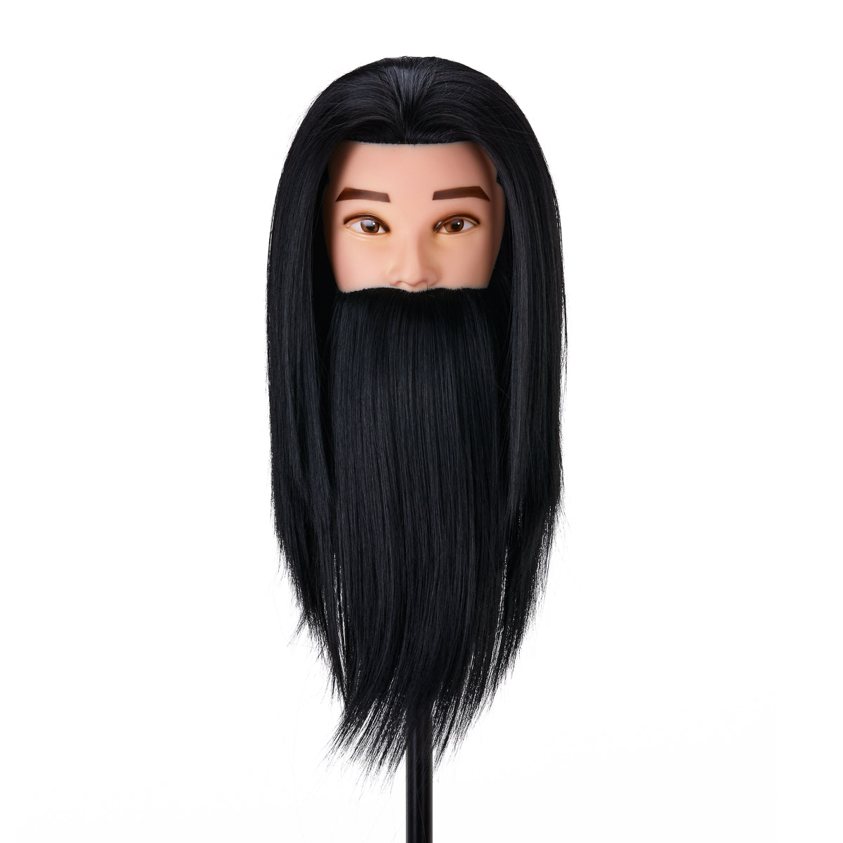 Training head with hairdresser's beard hair Gabbiano WZ4, synthetic hair, color 1#, length 8"+6" 