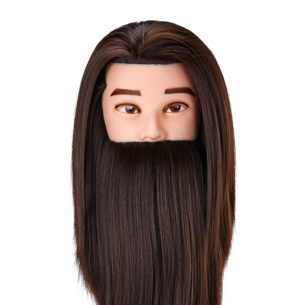 Cabezal de entrenamiento con pelo de barba de peluquero Gabbiano WZ4, pelo sintético, color 4#, longitud 8"+6" 
