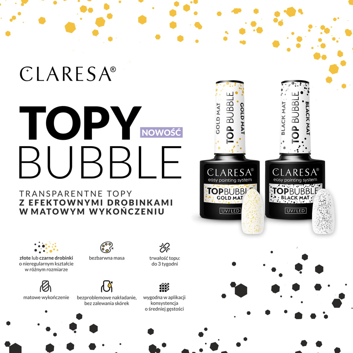 Claresa Top Bubble Gold Matt Ohne Wischtuch 5g